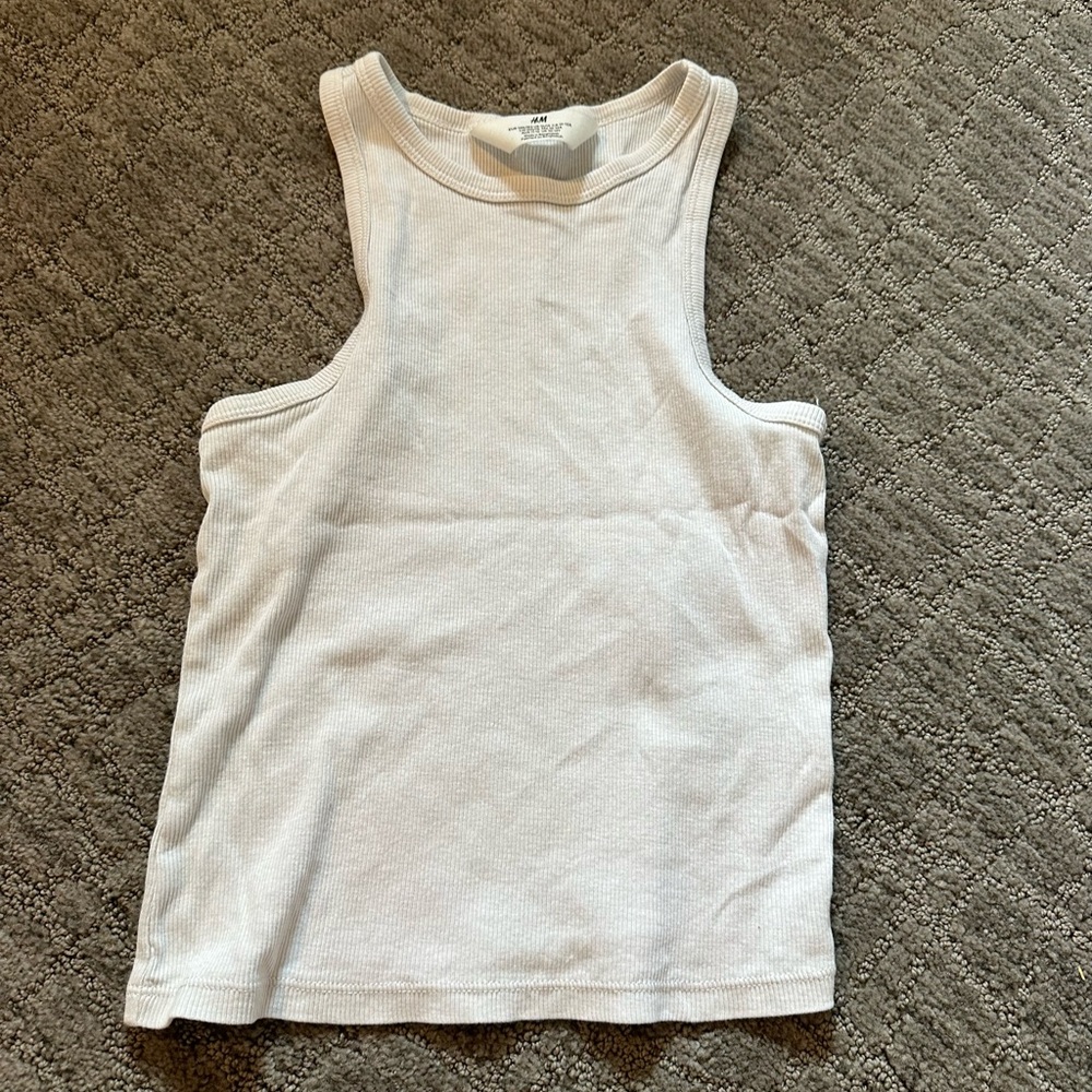 Like New High Neck Crop Ribbed Tank
